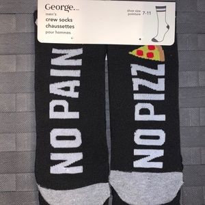 Men’s Funny Novelty Sport Socks 2-Pair “NO PAIN, NO PIZZA”